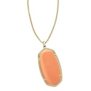 Kendra Scott 'Rae' Long Necklace in Coral/Gold